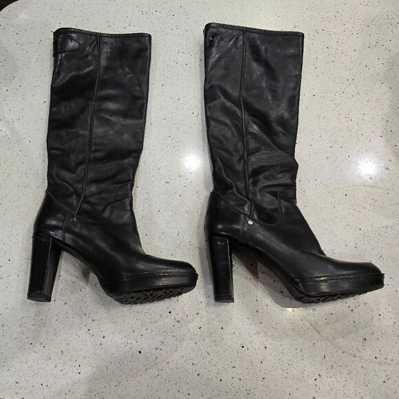 Stuart Weitzman Black Heeled Boots - Picture 1 of 13